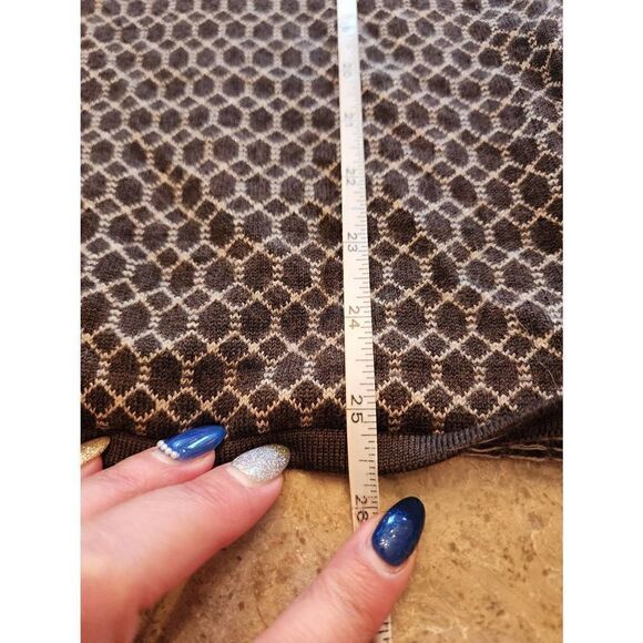 Talbot's brown geometric pattern roll neck pure merino wool sweater size large - Picture 7 of 9